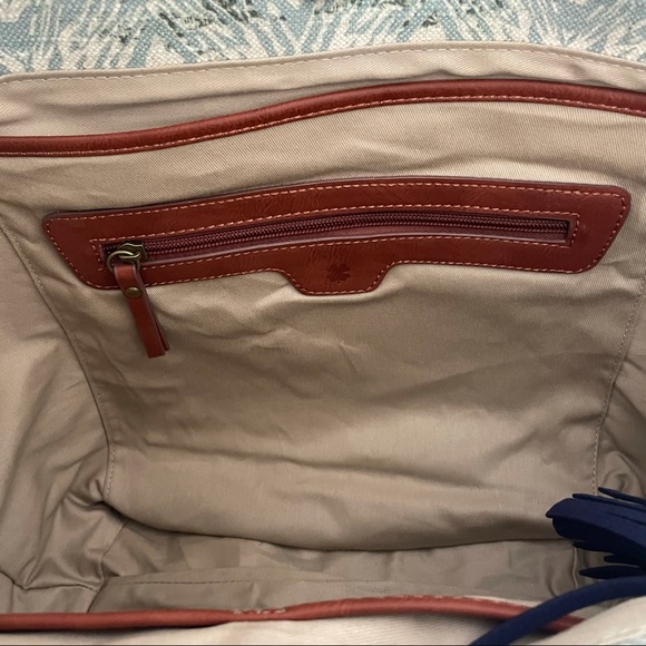 Lucky Brand Let’s Get Lost Large Canvas Tote Bag - Picture 7 of 9